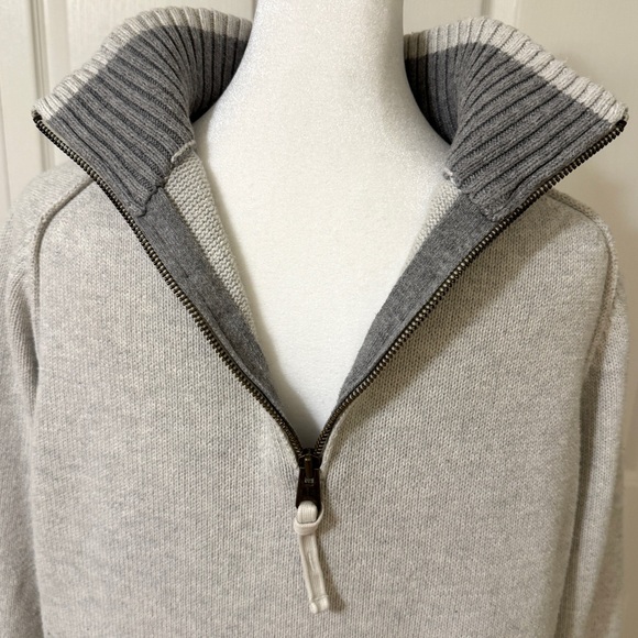 American Eagle Outfitters Gray Quarter-Zip Sweater Sz Medium - Picture 3 of 11